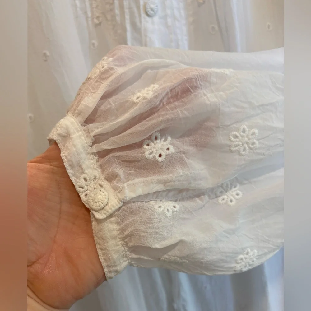 Johnny Was Cream Button-Down Blouse - Picture 6 of 8